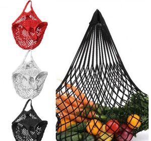 2021 réutilisable Shopping sac d'épicerie 14 couleurs grande taille Shopper fourre-tout maille filet tissé coton sacs Portable sacs à provisions maison sac de rangement