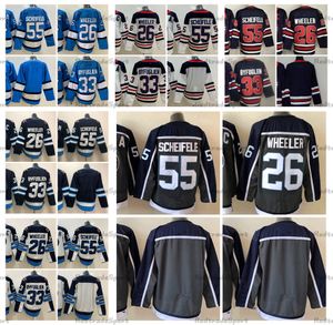 2021 Reverse Retro Grey Hockey''nHl Jerseys 55 Mark Scheifele 26 Blake Wheeler (C) 33 Dustin Byfuglien Heritage Classic Maillots cousus blancs