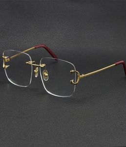 2021 Randloze vrouwen geschenk brillen accessoires mode zonnebrillen frames kat oogglazen grote vierkante glazen met doos c decorat4258057