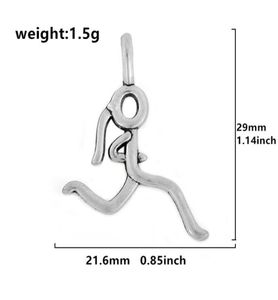 2021 Running Girl Charms Run Pendant Marathon Runner Sport Jewelry Metal Stick Figure DIY Bracelets Colliers3672699