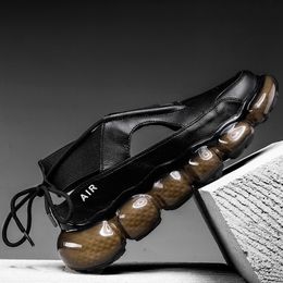 2021 chaussures de course sandales romaines à semelles épaisses tennis hommes blanc noir été mode coréenne chaussure décontractée grande taille baskets respirantes run-shoe # A0021
