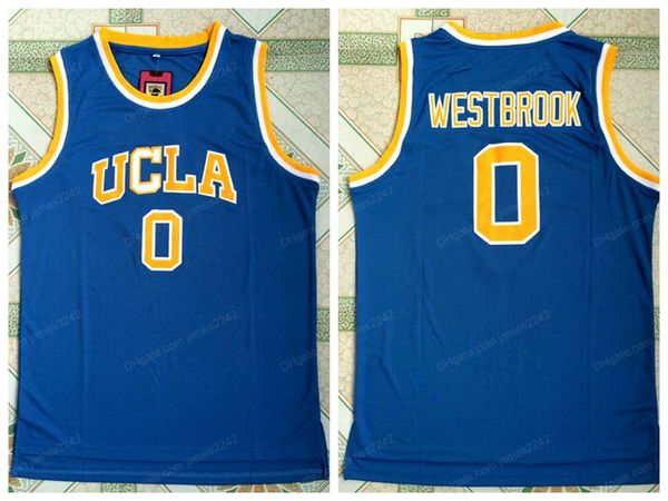 2021 Russell 0 Westbrook UCLA Bruins College Basketball Jersey Todo Ed Blue Size S-2xl