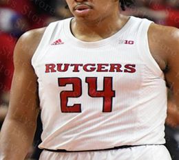 2021 Rutgers Scarlet Knights Basketball personnalisé Ron Harper Jr Geo Baker Akwasi Yeboah Jacob Young Shaq Carter Men039s cousu 29947106