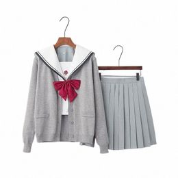 2021 School Dres Japonais JK Uniformes Gris Sailor Costume Anime Forme Jupe Plissée Uniforme Dr Pour Lycée Filles Étudiants Q6b0 #