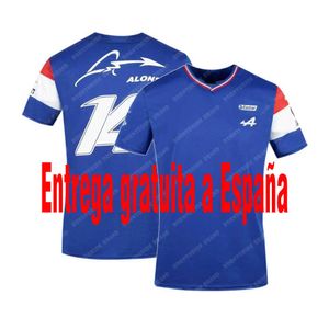 Saison 2021 Motorsport Alpine F1 Team A T-shirt de fan de voiture de course Bleu Noir Jersey respirant Teamline Chemise à manches courtes Vêtements H1020