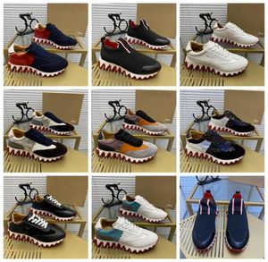 2021 Souges dentelées Chaussures décontractées rouges Gétillent en cuir plats pour hommes Loubishark Flat Sneaker Luxe Progettista Men Donna Low to4658233
