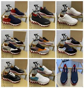 2021 Gekropte zolen Rode Casual schoenen Echte lederen flats heren Sneakers Loubishark Flat Sneaker Luxe Progettista Men Donna Low To8039987