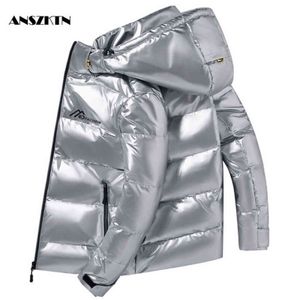 Doudoune en tissu brillant pour homme, Parka imperméable à capuche, de qualité supérieure, en canard blanc, épaisse et chaude, grande taille 4XL, G1115, 2021, 2020