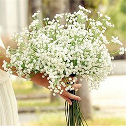 2021 Single White Aankomst Gypsophila Baby Adem Kunstmatige Fake Zijde Bloemen Plant Thuis Bruiloft Decoratie