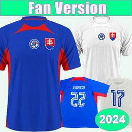 2024 Slovakia Mens Soccer Jerseys National Team Satka Duda Lobotka Hancko Haraslin Pekarik Home Away Awball Shirt korte mouw uniformen