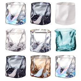 Ins Style Creative Origami Cup Twist Glass Bar Whisky Transparent Beer Mug Glass Water Cup Shot Glass