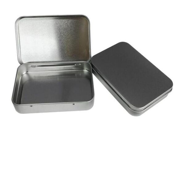 Boîte en fer blanc à charnière de petite taille, boîte-cadeau carrée en argent, scellage, boîtes à bonbons de mariage en étain uni, 2021
