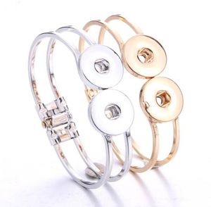 2021 Snapknop Bracelet Fit 18mm sieraden 2 Charms Silver Gold voor vrouwen Men Fashion62032293266860
