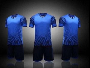 2021 Soccer Jersey Sets Smooth Royal Blue Football Sweat Absorberend en Ademende kinderen Training Pak draagt ​​korte mouw met korte broek 003