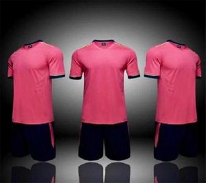 2021 Jersey de football définit la combinaison de formation pour enfants absorbant la sueur et respirante de football bleu royal lisse porte des manches courtes en cours d'exécution avec un short 008