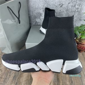 2021 Sock Shoe Speed ​​Trainers Casual Sneakers Soft High Cut Socks Race Mode Zwart Mannen Jurk Schoenen Dames Tennis 36-45