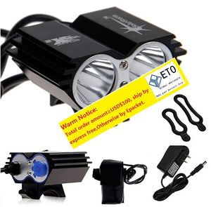 2021 Solarstorm Lumières de vélo Phare Phare 2x CREE U2 LED 2000LM Avant Vélo Lumière Vélo Extérieur Flash Lumières Batterie Chargeur ZZ