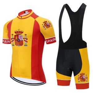 2021 Spanje Team Fietsen Jersey Set Team MTB Fiets Kleding Bike Kleding Hombre Verano Maillot Roupas Ciclismo 20D Gel