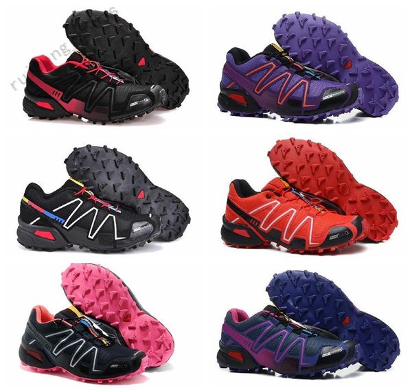 Salomon Speed Cross 3 4 2021 Velocidad Cruz 3 4 CS Mujeres Diseñador Zapatillas Zapatillas Negro Blanco Rojo Azul Varón Jogging Deporte al aire libre 36-40 B1