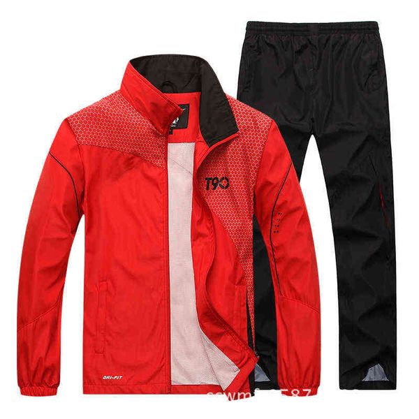 2021 Costume de sport Hommes Costumes de sport à séchage rapide Survêtements en vrac Mens Printemps Automne Fitness Costumes de course Ensemble de jogging chaud Survêtement Y1221