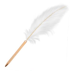 2021 Spot Groothandel White Feather Metal Balpen Creative Gift Set Rose Gold Rod Advertising Pennen Aanpassen