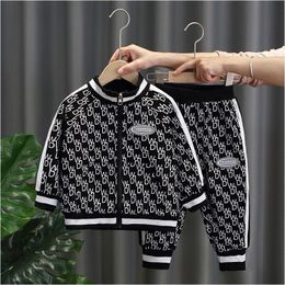 2021 lente herfst jongens trainingspakken kleding sets kids sport casual pak kinderen lange mouw rits jassen + broek 2 stks set boy outfits sportkleding