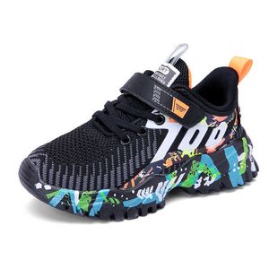 2021 Spring Kids Sport Schoenen voor Jongens Running Sneakers Casual Sneaker Ademend Children's Fashion Shoes Platform Light Shoes G1025