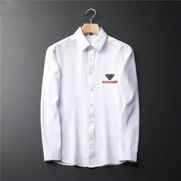 2021 Lente Heren Shirts Effen Kleur Professionele Lange Mouwen Zakelijke Trend Eenvoudige Mode Jas Mannen M-3XL #HSC19