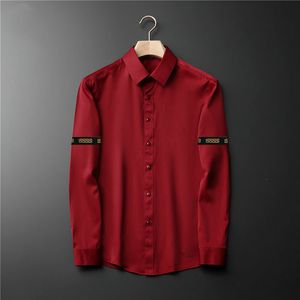2021 Spring Heren Shirts Effen Kleur Professionele Lange Mouwen Zakelijke Trend Simple Mode Jas Mannen M-3XL # HSC22