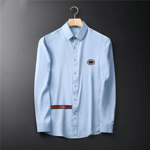 2021 Lente Heren Overhemden Effen Kleur Professionele Lange Mouwen Zakelijke Trend Eenvoudige Mode Jas Mannen M-3XL#HSC24298v