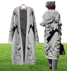 2021 Spring Nieuwe dames039S Sweaters Samenvatting Bat Sleeve Simple Medium and Long Sweater Cardigan Coat Whole2571653