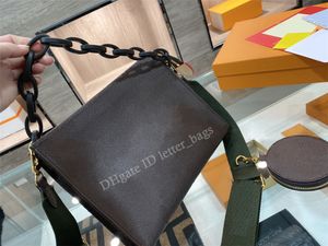 2021 SS Luxury Designer Cross Body Bag Classic Floral Hardware 24K Chaînes Zipper Rabat Sacs Zero Purse Intérieur Fente Poche Femmes Mode Épaule Sac À Main
