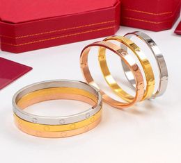 2021 roestvrij staal liefde bangle harde lichaamsarmbanden zilveren rosé goud armband vrouwen mannen schroevendraaier paar sieraden met ORI4443217