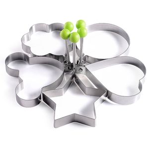 2021 acero inoxidable estrella corazón flor huevo frito molde anillo 6 formas huevo panqueque anillo molde Shaper cocina utensilios de cocina huevos fritos Shaper