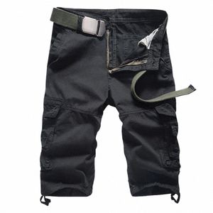 Short Cargo Fi pour hommes, multi-poches, décontracté, sport, cyclisme, survêtement, cinquième pantalon, Slim, été, 2021, T89D #