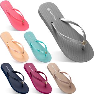 Chanclas planas de verano para mujer, zapatillas de playa azules esmaltadas, antideslizantes, arena, gris, dorado, blanco, comercio exterior veinte, 2021