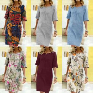 2024 Zomer Bloemen Gedrukt Bohemian Zonnejurk ZANZEA Vintage Katoen Linnen Party Korte Jurk Vrouwen Casual Korte Mouw Vestidos 7