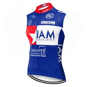 2021 Été IAM Team Mens Cyclisme Jersey Gilet Respirant Séchage rapide Sans manches Vélo Tops Vêtements de cycle de route Uniforme de vélo en plein air Y21021906