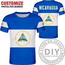 2021 été hommes T-shirt décontracté à manches courtes mode hip-hop haut NICARAGUA t-shirt bricolage gratuit nom personnalisé numéro nic t-shirt X0602
