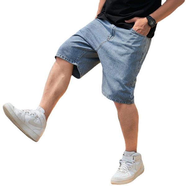 Pantalones cortos de verano 2021 para Hombre de talla grande 32-48, Pantalones cortos vaqueros informales a la moda para Hombre gordo de 150kg, Pantalones Cortos Para Hombre