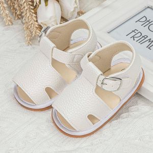 2021 Zomer Nieuwe aankomst Pasgeboren Baby Boy Sandalen Infant Girl Princess Leuk lederen rubber zool platte peuter First Walkers 0202