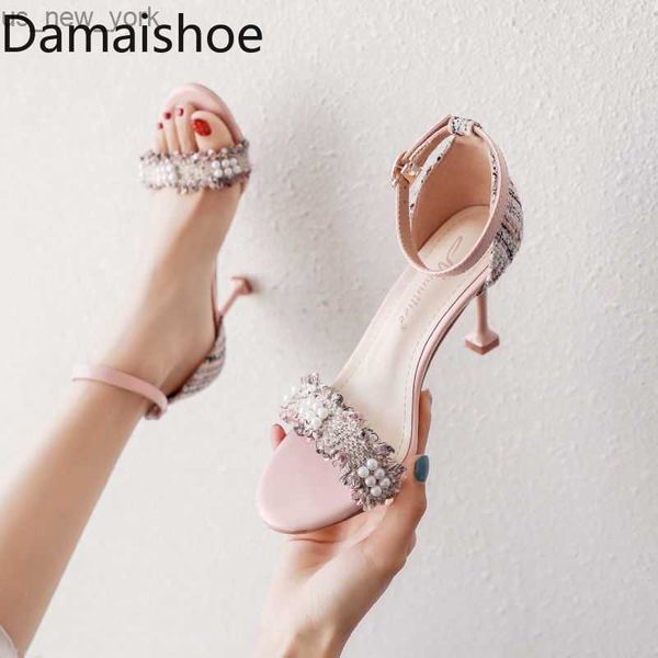 2021 été nouvelle mode Internet sandales chaudes chaussures pour femmes bride à la cheville boucle talons hauts talons aiguilles chaton bout ouvert fille L230518