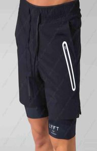 2021 Été Nouveau Twoinone Jogging Fitness Traine de fitness Quickdrying Men039s Sports Shorts Zipper Pocket Navy Blue Casual Pants 03B4173874