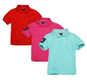 2021 Zomer Polo Baby T-shirt Kinderkleding Borduurwerk Horse voor Jongens Meisjes Shirt Tops Tees Children's Shirt Shirts voor kinderen