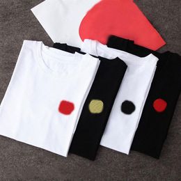 2021 camiseta de verano diseñador camisetas hombres tops amor corazón rojo letra bordado para hombre ropa de mujer camisa de manga corta para mujer tee 189r