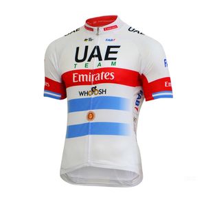 2021 Summer UAE Team Cyclisme Jersey à manches courtes Hommes 100% Polyester Chemise de vélo à séchage rapide en plein air Vélo Sportswear Roupa Ciclismo Y21060103