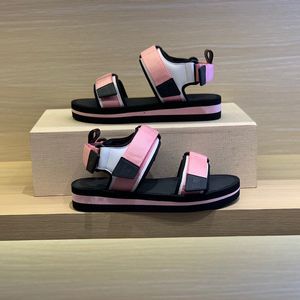 2021 Été Femme Mules Sandales compensées Mode Filles Plage Pantoufles à fond épais Plate-forme Véritable Cuir Rose Mocassins Sexy Lady Talon Haut Diapositives Chaussures 35-41 avec boîte