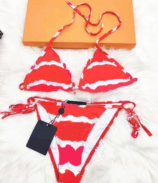 Bikinis de diseñador para mujer de verano 2021 con letras, trajes de baño de 2 piezas transpirables de alta calidad para mujer, traje de baño Sexy S-XL