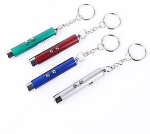 2021 Leveringen Home Gardenmini Red Laser Key Chain Funny Led Led Light Pet Cat Toys Keychain Pointer Pen Keyring voor Cats Training Play LL LL