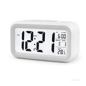 2021 horloge de Table capteur intelligent veilleuse réveil numérique avec thermomètre de température bureau silencieux chevet réveil Snooze